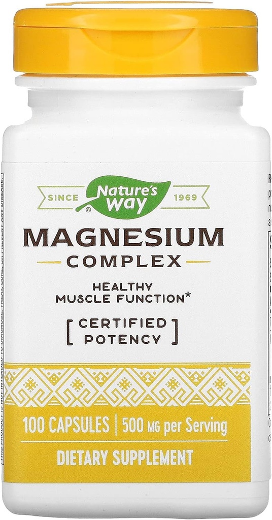 Suplemento Complejo de Magnesio Premium Way, 500 mg por Serving, 100 cápsulas