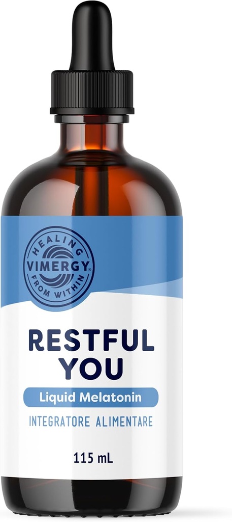 Vimergy Melatonin 5 mg – Natural Sleep Aid – Suplemento del sueño – Le ayuda a caer más rápido " Stay Asleep Longer - No Gluten-Free, Kosher, Soy-Free, Vegan, Paleo (115 mL)