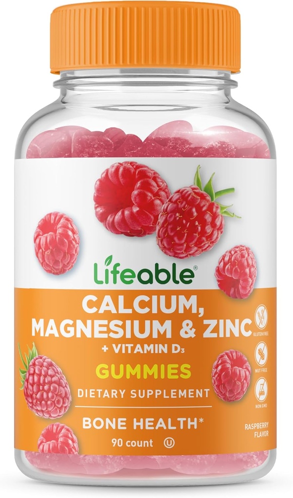 Magnesio de calcio vital Zinc con vitamina D3 Gummies TENIDO Gran Tazing Calcium Magnesium Zinc D3 Suplemento Silencio para la salud del diente y el hueso TENIDO Gummies de calcio para adultos TEN 90 Gummies