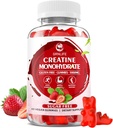 Cretina Monohydrate Gummies para Hombres &amp; Mujeres, Chewables Creatine Monohydrate para la fuerza muscular, Muscle Builder, Energy Boost, Sugar Gratis, Vegan, Strawberry Flavor-60 Conde