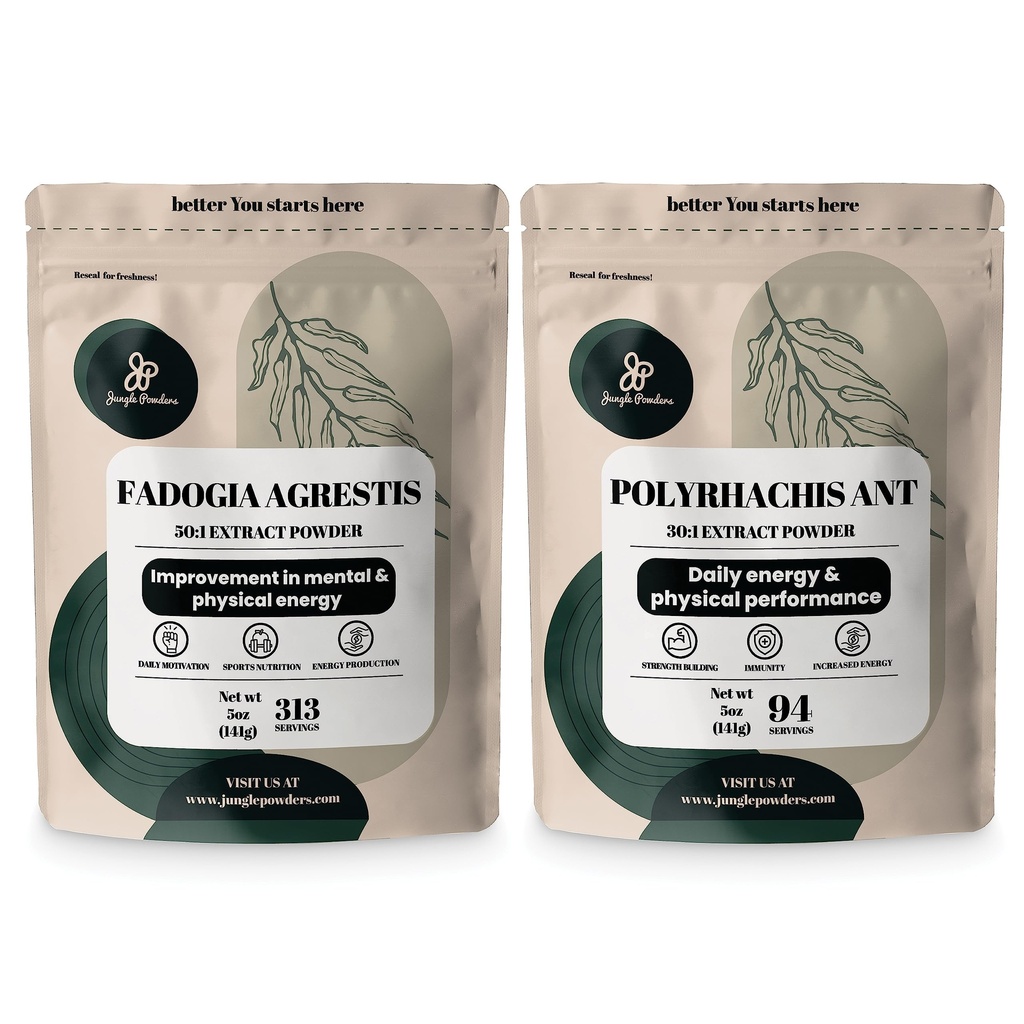 Polvos de jungla Fadogia Agrestis Polvo para hombres 50:1 313 Servimientos, Anto Negro Extracto 30:1 94 Sirve 5oz, Hombres Tradicionales Salud Apoyo para la Conducción & Pasión