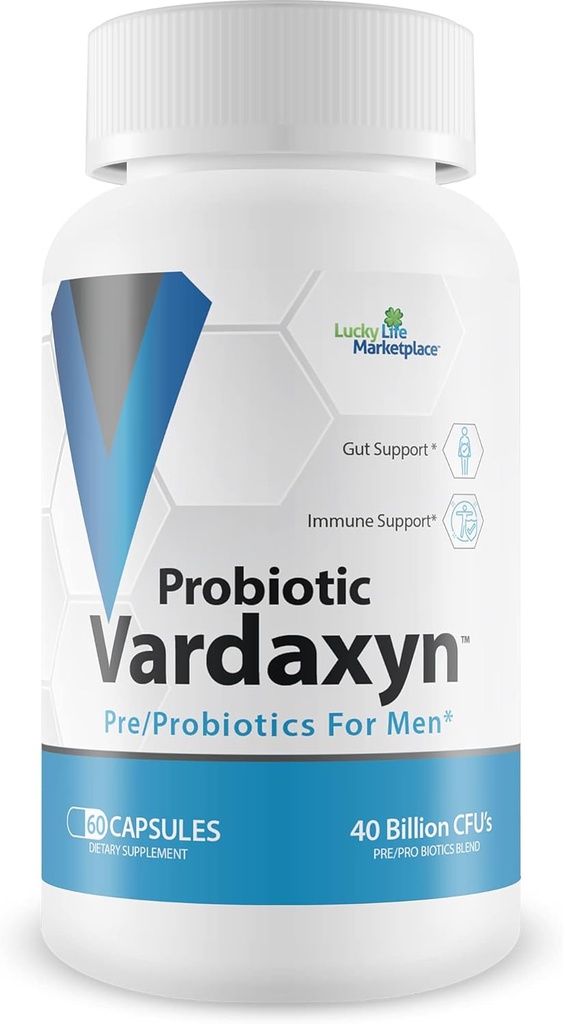 Vardaxyn Probiótico - Nuestra mejor fórmula masculina Premium - Pre/Probióticos para hombres - Fórmula probiótica masculina para apoyar la salud masculina - Gut Health - Mood - Salud Digestiva - Salud Inmunitaria