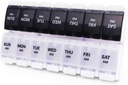 Grandes cajas y organizador de píldoras 2 veces al día, MOLN HYMY 7 Día AM Caso de píldora, 14 Compartimientos dispensador de píldoras para mantener grandes suplementos de vitamina Aceite de pescado (Black+White)