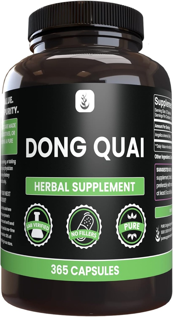 PURE ORIGINAL INGREDIENTS Dong Quai, (365 Capsules), No Magnesium Or Rice Fillers, Always Pure, Lab Verified