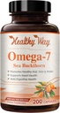 Puro Omega 7 ácidos grasos 200 cápsulas 900 mg de aceite de hebilla del mar natural, NON-GMO USA Made