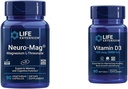 Ampliación de vida Neuromag Magnesio L-treonato y Vitamina D3 Suplemento Bundle para Cerebro, Hueso y Salud Inmune