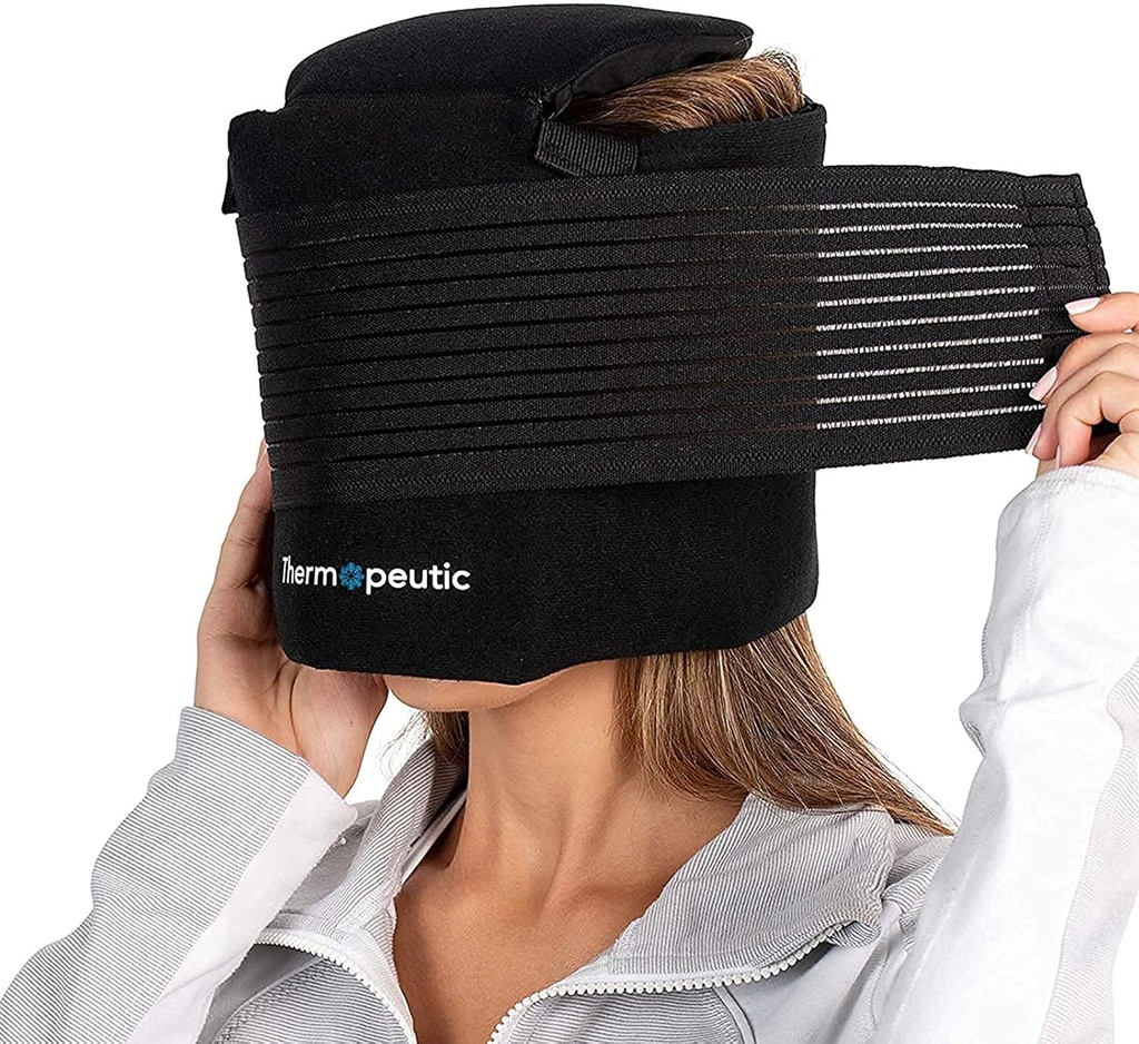 Wearable Ice Pack Migraine Relief Cap | Tension Headache Relief Cap, Ice Cap for Migraines & Skin Ice Beanie Migraine Cap | Headache Ice Pack/Migraine Mask w/Compression Strap