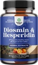 Complejo Diosmin Hesperidin 1000mg para Adultos - Suplemento Naranja Bitter para Veinas Varicosa Soporte, Leg &amp; Feet Blood Health - Diosmin & Hesperidin Suplementos de Citrus Aurantium - 60 Conde