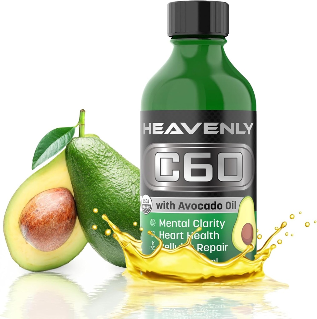 HNP Labs C60 Avocado Oil Cold Pressed Organic - Boost Energy, Mental Clarity, Slow Aging Naturally and Performance - 99.99% Sublimated C60 USA Made Organic Avocado Oil – GMP Certified for Safety