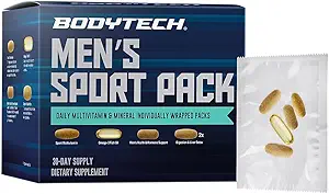 BODYTECH MenaTMs Sport Pack a Daily Multivitamin, Mineral, &amp; Supplement Packs a Individually Wrapped (30-Day Supply)