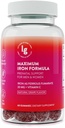 Gummies de hierro – 20 mg de alta absorción Hierro + Vitamina C, B12 &amp; Folate – Vegan, no GMO, Gluten‐Free – Energy &amp; Anemia Support – 60 Ct