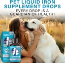 Suplementos de hierro líquido para gatos y perros, mejora la anemia, bajos niveles de energía y letargo, 2 paquetes
