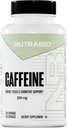 NutraBio 100% Caffeine Capsules puro (250 cápsulas)