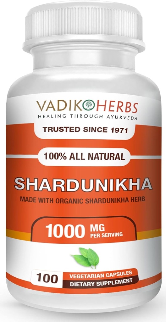 Vadik Herbs Certified Organic Shardunika (Gymnema sylvestre, Gurmar) Powder (100 vegicaps) ← Premium Safety-Tested Quality TEN Trusted Since 1971