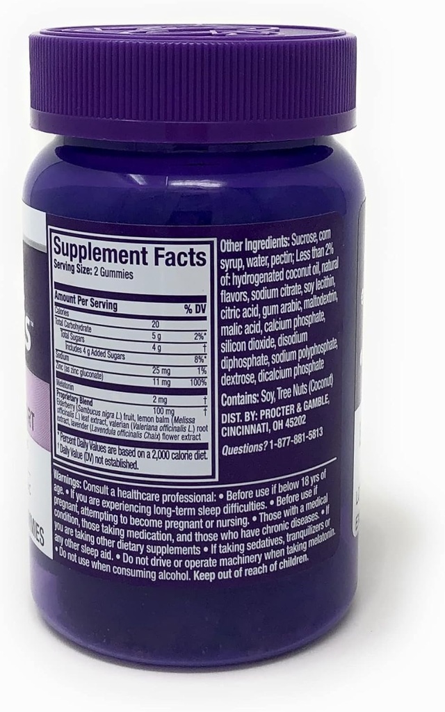 Vicks ZzzQuil Pure Zzzs Sleep + Immune Support Gummies with Melatonin, Elderberry & Zinc, 42 ct, 0.42 libras