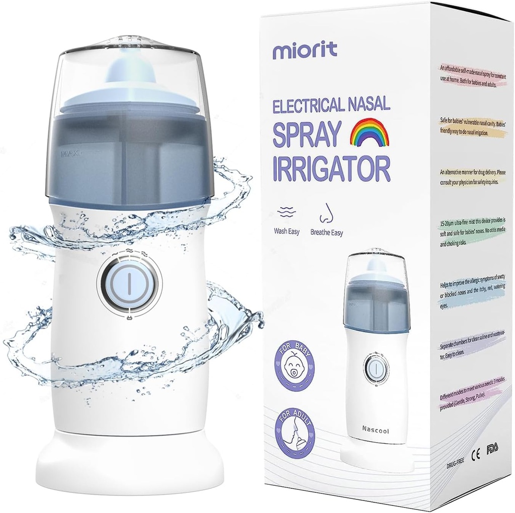 Arrigador de Nasal con el Spray Gental - Ultra Fine Mist - Irrigation for Sinus Relief - Sistema de Aspirador de la nariz - Waterproof