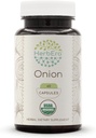 HerbEra Onion USDA Organic 60 Capsules Silencio Natural Herbal Suplemento Silencio Certified Organic Vegetarian Capsules and Organic Onion (Allium cepa) Dried Bulb (60 cápsulas)