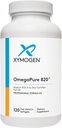 XYMOGEN OmegaPure 820 - International Fish Oil Standards (IFOS) Five-Star Certified Fish Oil - DHA EPA Omega-3 Suplemento para Cardiovascular + Cognitive Support (120 Small Softgels)