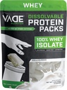 Paquetes de proteínas dissolvable VADE - 100% Whey Isolate Protein Powder Vainilla Milkshake - Baja Carb, Baja Calorie, Lactose Gratis, Sugar Gratis, Gluten Gratis - 30 Packets to Go