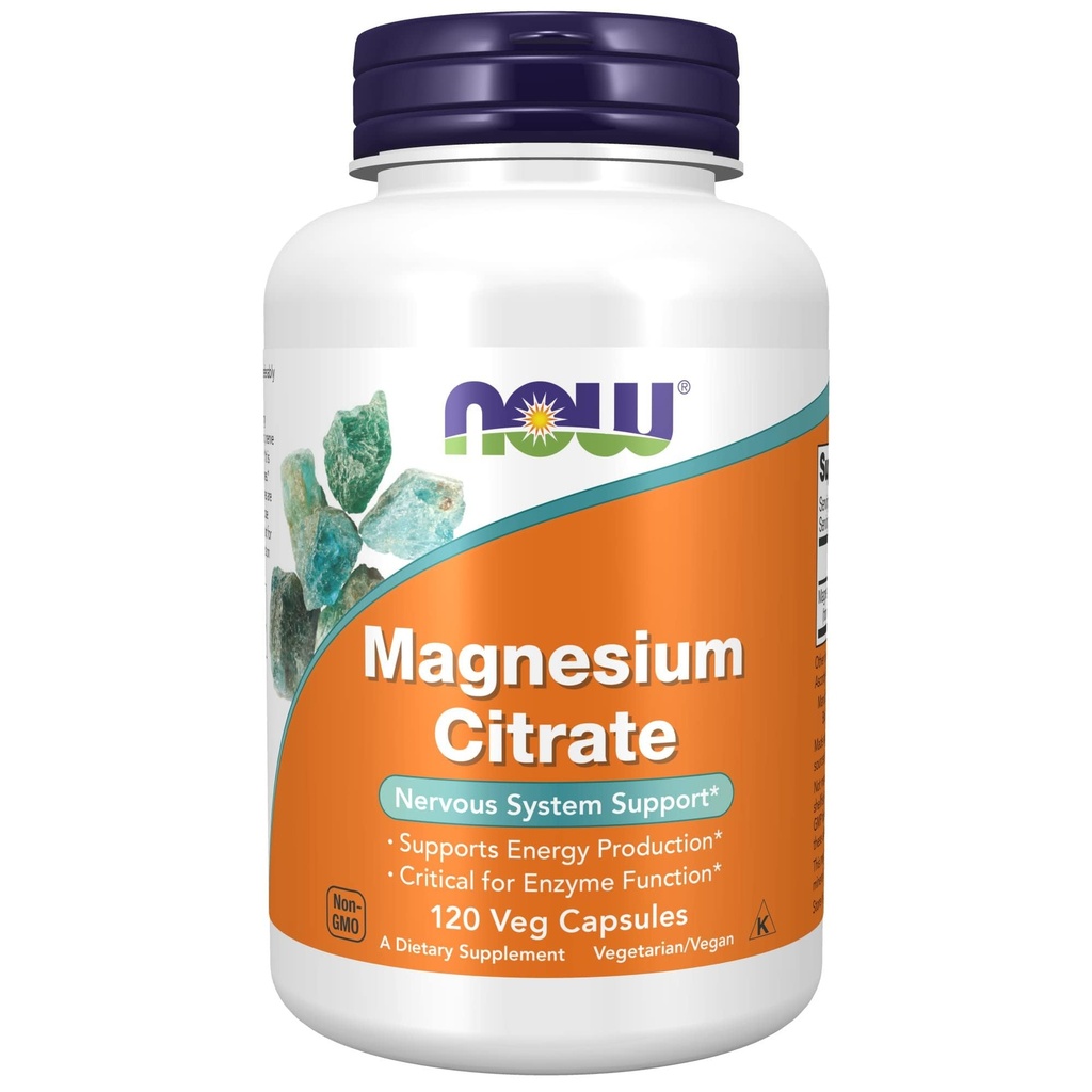 AHORA Suplementos, Citrato de Magnesio, Función de Enzima*, Soporte del Sistema Nervous*, 120 cápsulas de Veg