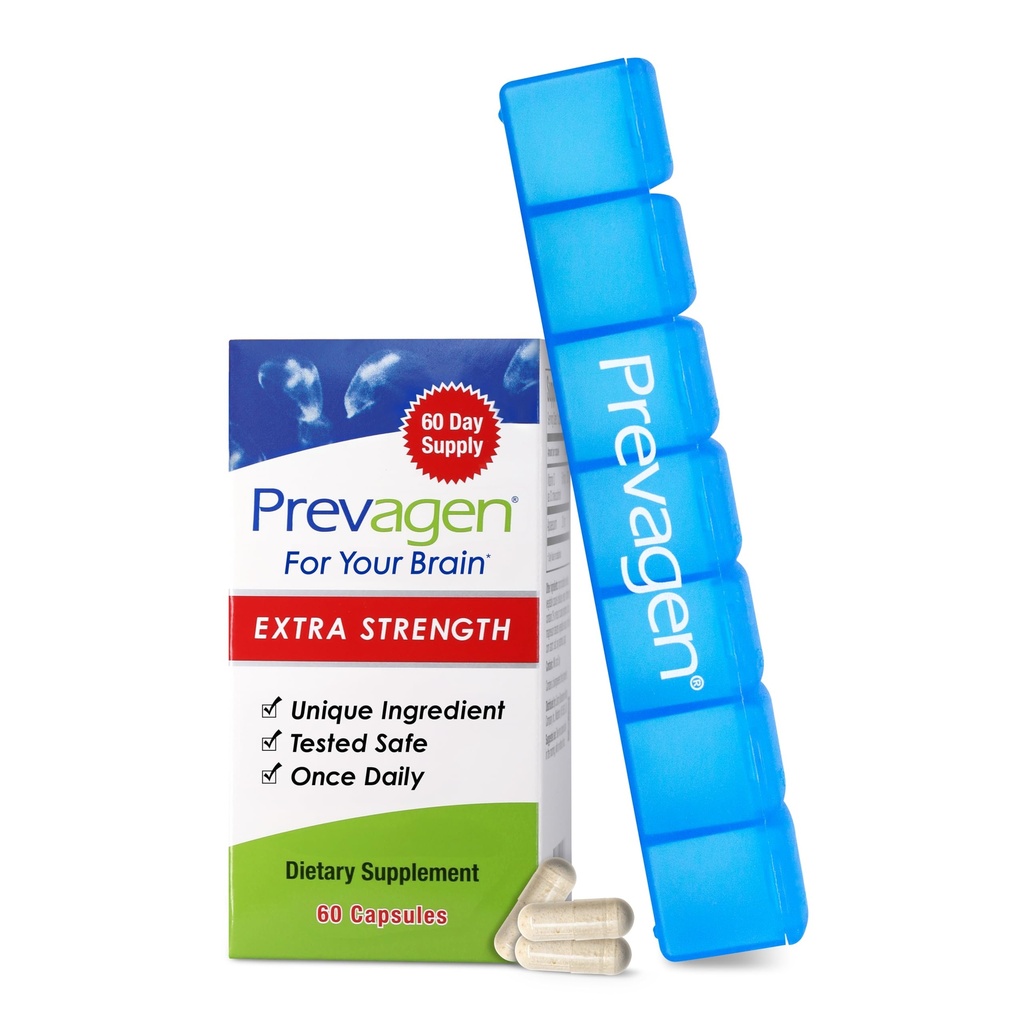 Prevagen Extra Strength - 60 Capsules (2 Mes de Suministro) ← Formulado para su cerebro Silencio 20 mg de Apoaequorin Plus Vitamina D3 con 7-Day Pill Minder