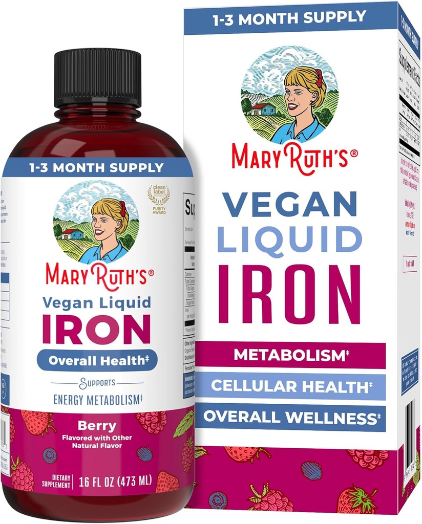 MaryRuth Orgánicos Suplemento de Hierro para Mujeres Hombres &amp; Niños