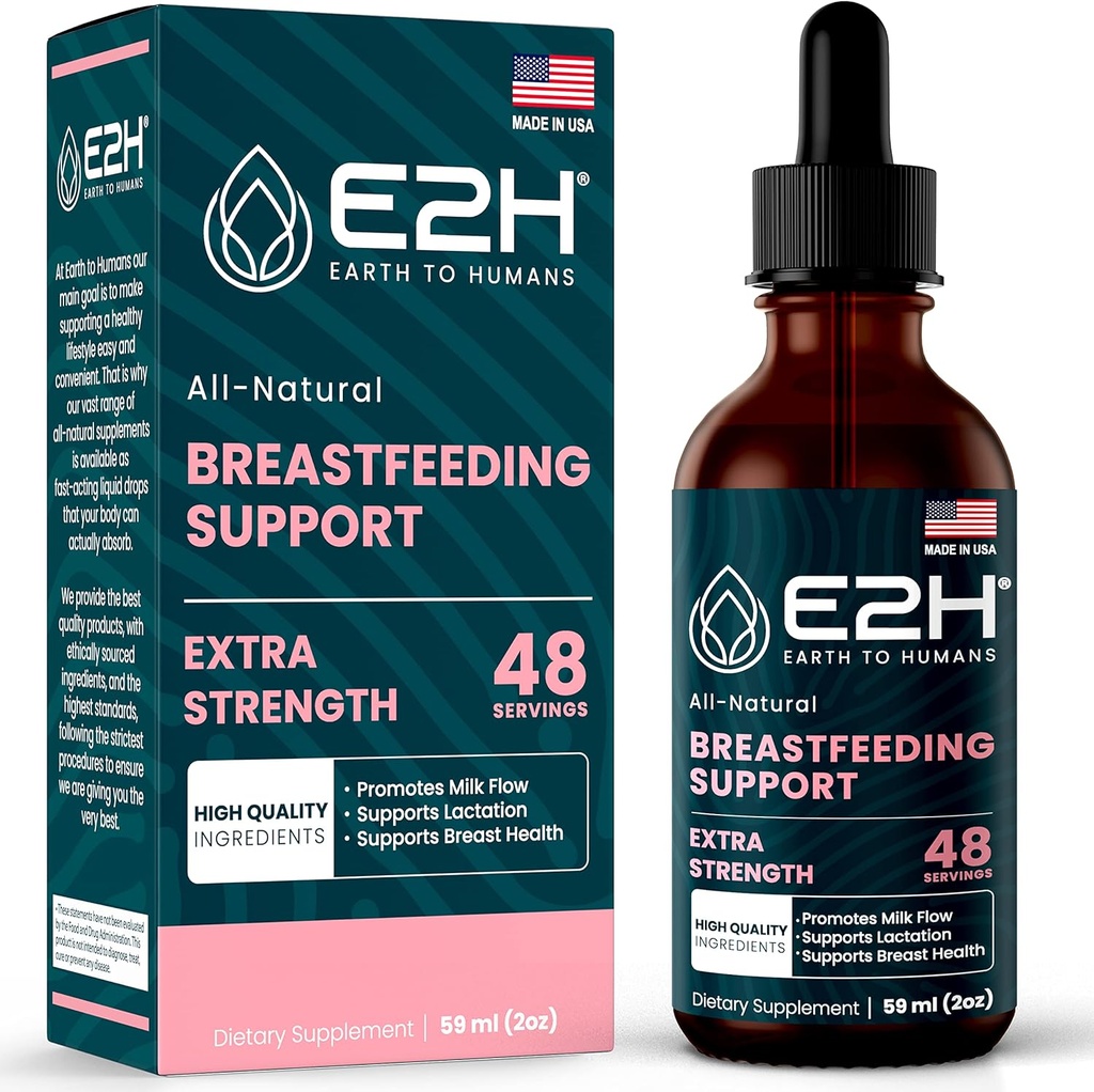 E2H Breastfeeding Supplement and Lactation Support - Liquid Lactation Supplement - Contains Fenugreek, Milk Thistle, Fennel and More - No Alcohol - Vegan - 2 Fl Oz