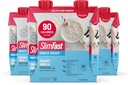 SlimFast Snack Shake, 90 Calorie Fiber Shake, Listo para beber, Protein Drink, Creamy Vanilla, 12 Conde