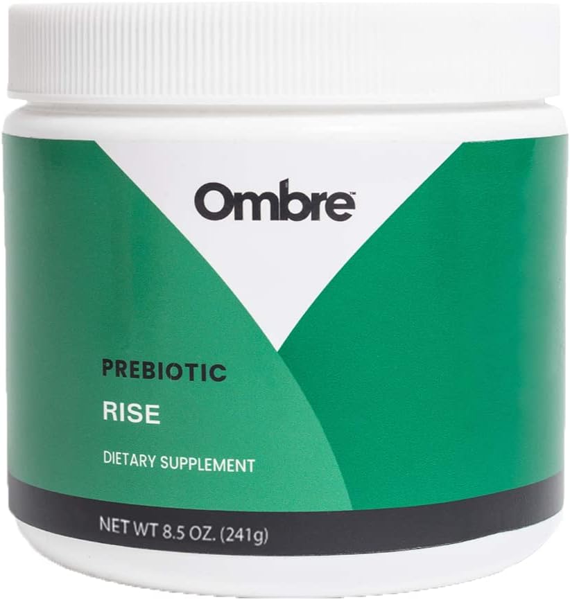 Ombre Rise Prebiotic Powder Fiber Supplement, Supports Digestive Regularity and General Wellness, Water Soluble, Fast-Absorbing, " Gentle on Stomach, Shelf-Stable, 8.5-Ounce Tub, 30 Servings