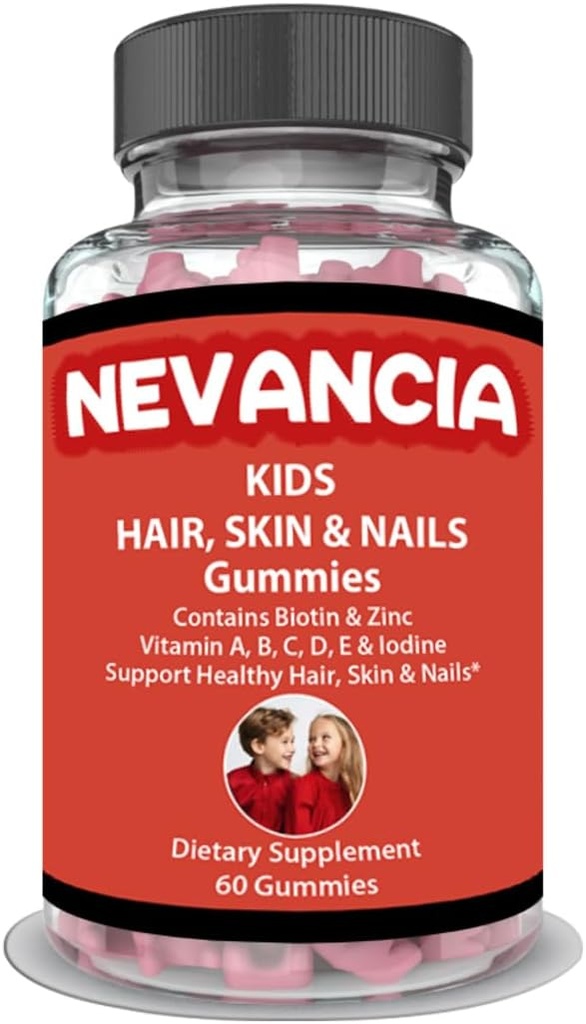 Pelo infantil, Esquín &amp; uñas Gummies Contain Biotin, B Vitaminas, Vitamina C, Zinc, 60 Gummies Deliciosos, Ayuda Fortalecer las uñas, Crecer el pelo más saludable, dar a los niños la piel un flujo natural