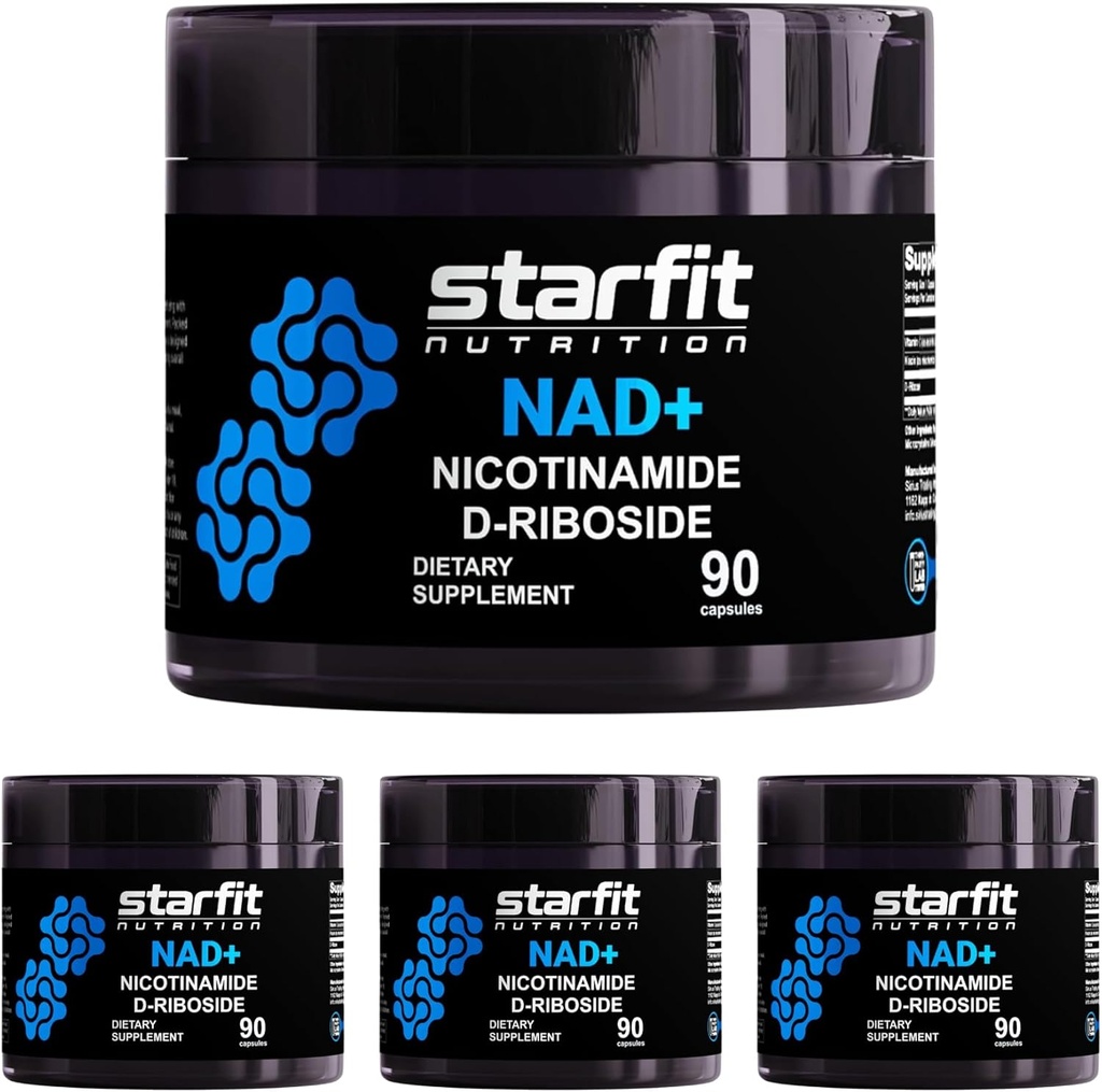 STARFIT - Nicotinamide D-Riboside, Nicotinamide Riboside para apoyar NAD+ Levels, Focus and Energy Supplement, Metabolism Support Nicotinamide Riboside NAD Supplement, 360 Capsules