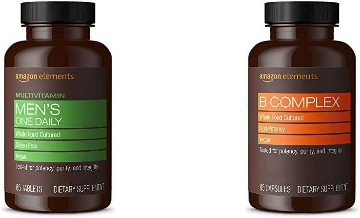 Elementos Hombres Un día Multivitamina (65 Tabletas) y Elementos B Complejo (65 cápsulas)