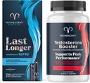 Promescent Delay Spray para Él (7.4ml) + Testosterone Booster para Hombre Suplemento con Tongkat Ali (LongJack), KSM-66 Ashwagandha, Horny Goat Weed, Energy, Stamina