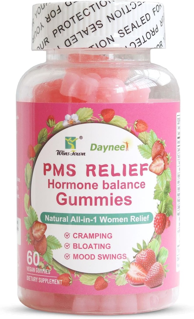PMS Alivio de la Hormona Balance Gummies, Menstrual Cramp Relief & Menopausal Support, 60 Conde