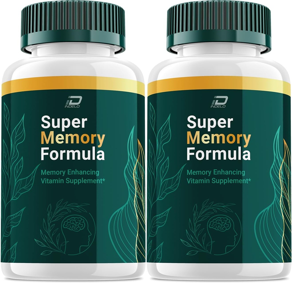 Super Memory Formula Capsules - Memory Enhancing Vitamin Supplement, Super Memory Formula for Brain and Focus, SuperMemory Formula Nootropics Reviews (2 Pack - 120 cápsulas)