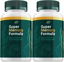 Super Memory Formula Capsules - Memory Enhancing Vitamin Supplement, Super Memory Formula for Brain and Focus, SuperMemory Formula Nootropics Reviews (2 Pack - 120 cápsulas)