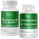 VITAMIN SOLUTIONS Thermogenic Fat Burner " Probiotics Digestive Enzymes with Prebiotics for Digestive Health " Bloating Relief for Women " Men - Bundle 90 Caps