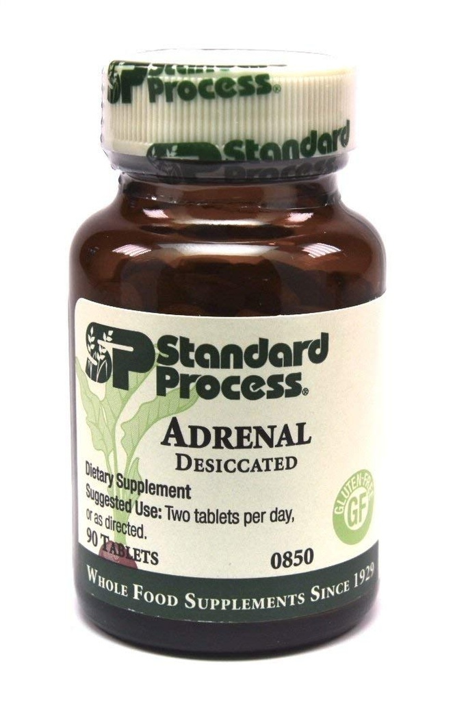 Standard Process- Adrenal Desiccated / Adrenal Support for Energy Production, Immune System Function and Adrenal Health, Gluten Free, 90 Tablets
