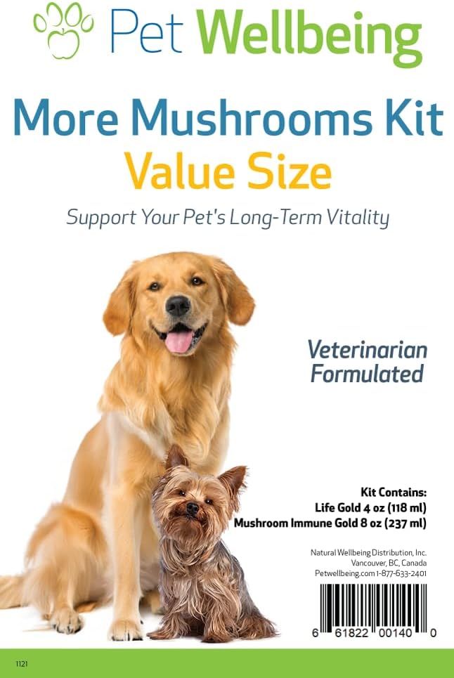Mas Mushrooms Kit para Perros - Apoyo al Sistema Inmunitario y Protección Antioxidante - Vet-Formulated with Turkey Tail, Reishi, Maitake, Astragalus