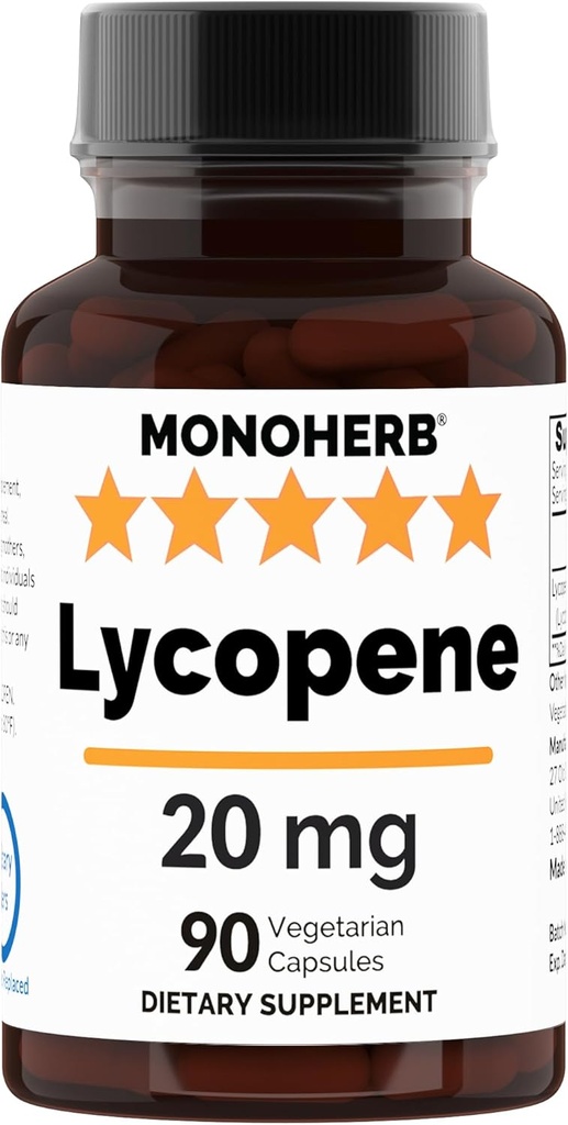 MONOHERB Lycopene 20 mg por cápsula - 90 cápsulas de veg