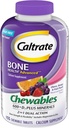 Caltrato Chewables 600 +D3 Plus Minerales Calcio y Vitamina D, Libre de Azúcar, Cereza, Naranja y Fruta Punch, 155 cuentan