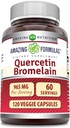 Fórmulas asombrosas Quercetina 800mg con Bromelain 165mg, 120 Veggie Capsules Suplemento Silencio No-GMO Silencio Gluten Gratis Silencio Made in USA