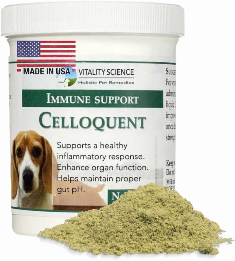 Vitality Science Celloquent for Dogs ◾ Inmmune enhanced tención Maintains Proper Gut pH ¦ Boosts Organ Function ¦ Aids Detoxification & Healthy Inflammatory Response ← 100% Seguro y Natural (220g)