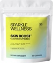 Sparkle Wellness Skin Boost Collagen Capsules (180 Píldoras) TENIDO 30 Días de 2500mg VERISOL Collagen Peptides &amp; Vitamina C ← Mejora la elasticidad de la piel &amp; Apariencia de líneas finas ← Fortalece el cabello &amp; uñas
