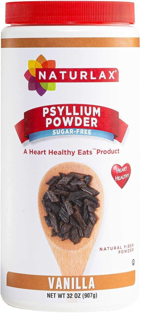 Psillium libre de azúcar Powder de fibra de cáscara, Vanilla Flavored 32 oz