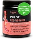 LEGION- All Natural Nitric Oxide Preworkout Drink to Boost Energy, Creatine Free, Naturally Sweetened, Beta Alanine, Citrulline, Alpha GPC (Blood Orange)