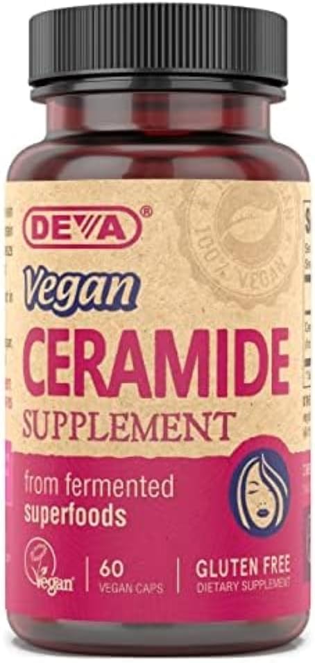 DEVA Vitaminas Veganas Restauración de la piel Ceramida Suplemento Tabletas, 60 Cuenta, 1-Pack