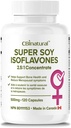 Soy Isoflavones 2.5:1 Extracto 500mg (1250 mg Equivalente), soporta el bienestar de las mujeres, 120 cápsulas veganos, suministro de 4 meses, no GMO, Gluten Free