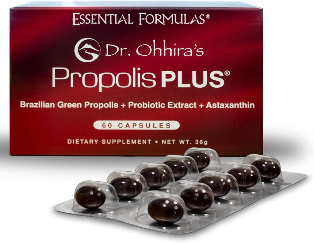 Propolis más 60 cápsulas del Dr. Ohhira con Propolis Verde Brasileña, Extracto Probiótico y Astaxanthin