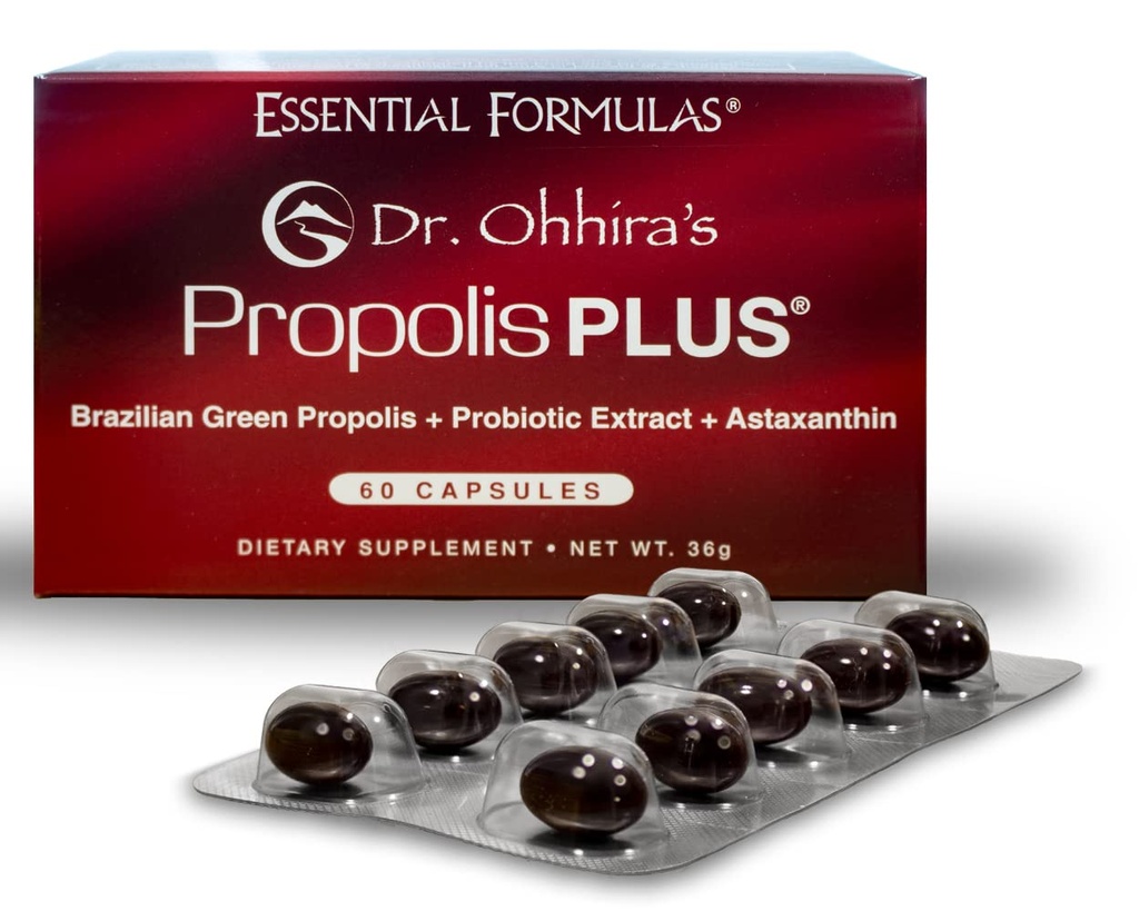 Propolis más 60 cápsulas del Dr. Ohhira con Propolis Verde Brasileña, Extracto Probiótico y Astaxanthin